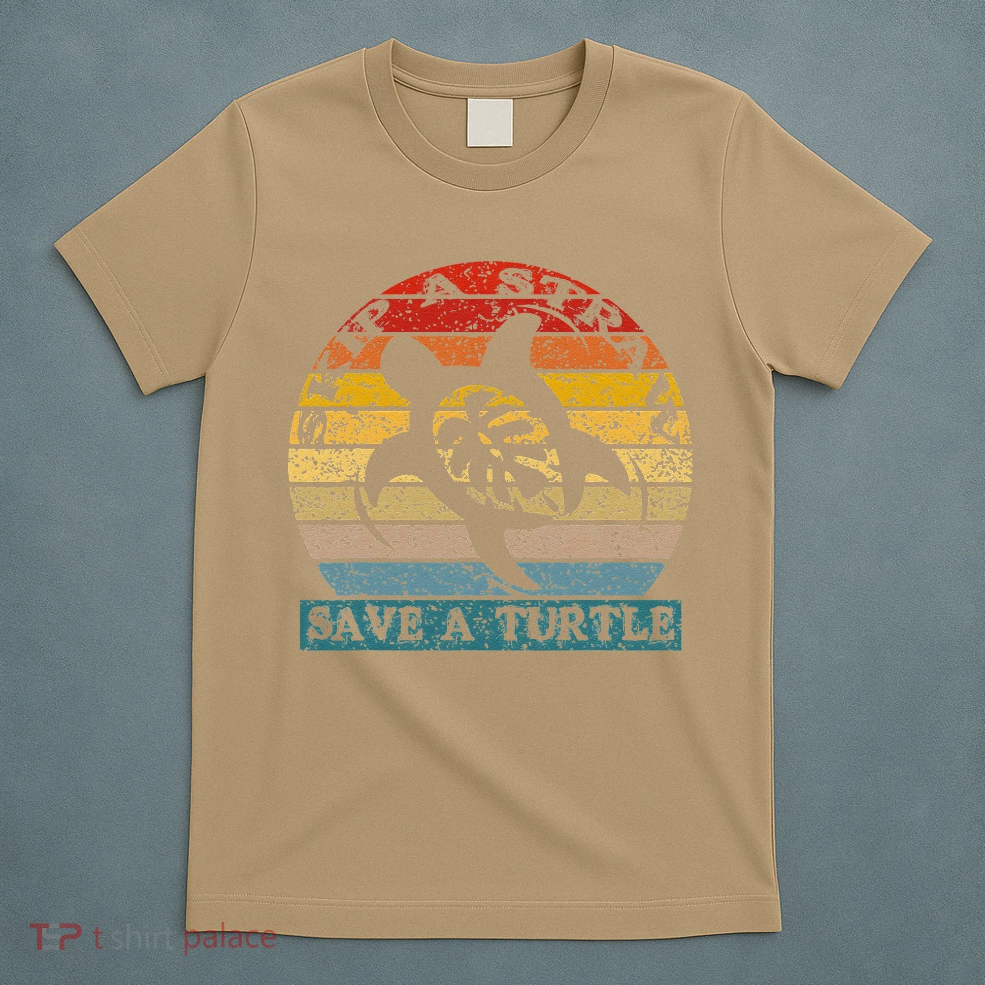 Skip A Straw Save A Turtle Vintage Retro Save A Turtle T-Shirt