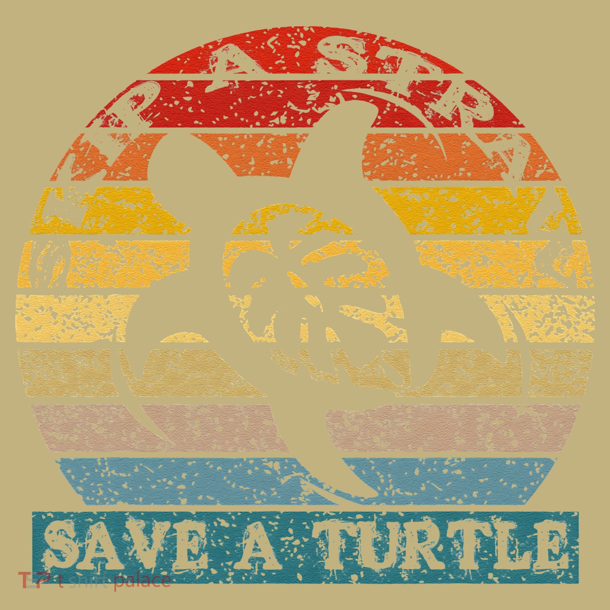 Skip A Straw Save A Turtle Vintage Retro Save A Turtle T-Shirt