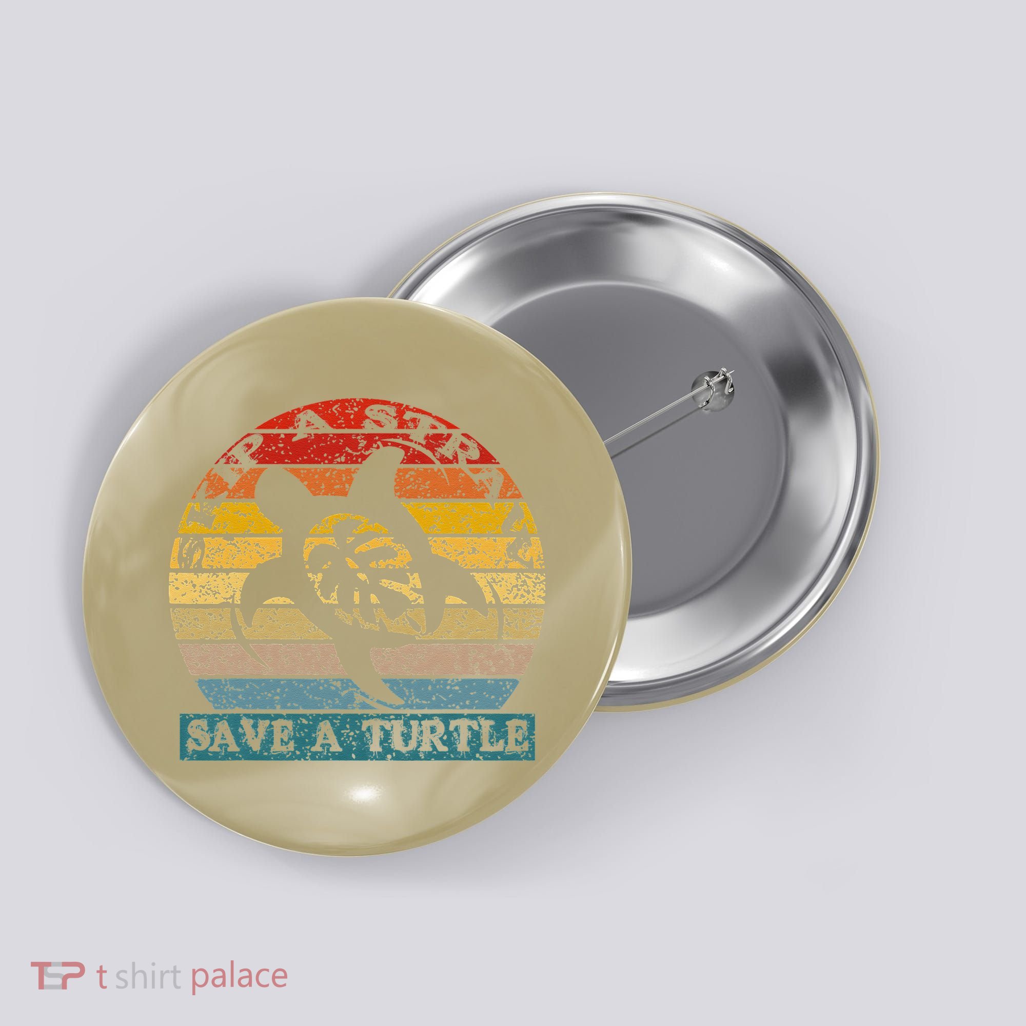 Skip A Straw Save A Turtle Vintage Retro Save A Turtle Button