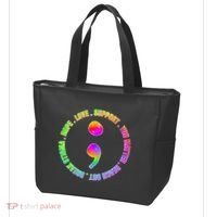 Suicide Awareness Semi Colon Support Tote Bag thumb 3