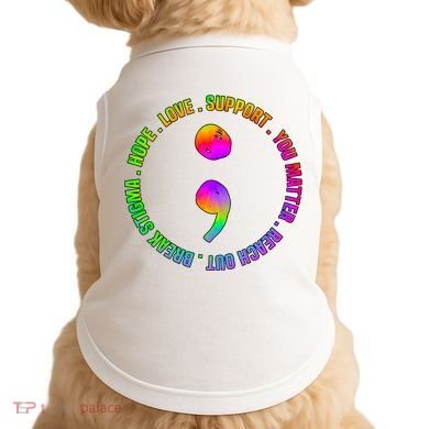 Suicide Awareness Semi Colon Support Doggie Tank