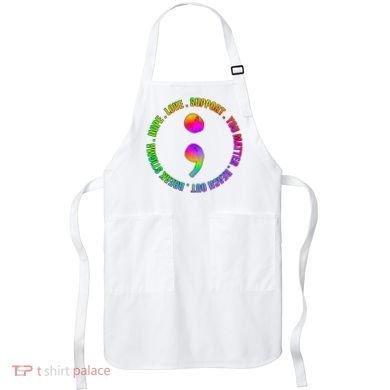 Suicide Awareness Semi Colon Support Apron