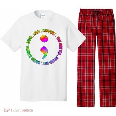 Suicide Awareness Semi Colon Support Pajama Set