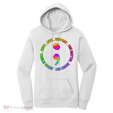 Suicide Awareness Semi Colon Support Women's Hoodie