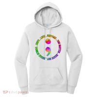Suicide Awareness Semi Colon Support Women's Hoodie thumb 0