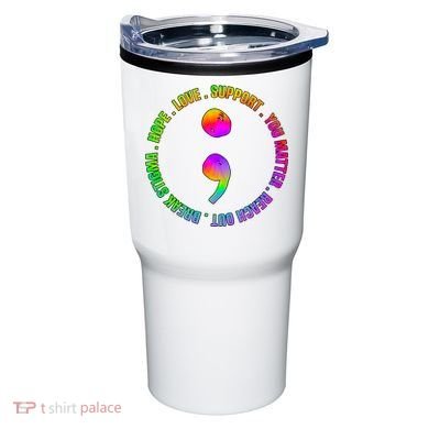 Suicide Awareness Semi Colon Support Tumbler
