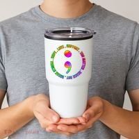 Suicide Awareness Semi Colon Support Tumbler thumb 2