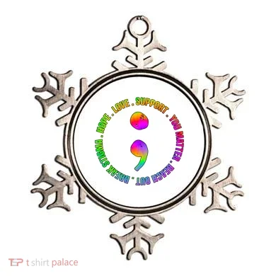 Suicide Awareness Semi Colon Support Ornament