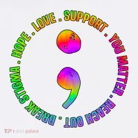 Suicide Awareness Semi Colon Support Ornament thumb 1