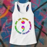 Suicide Awareness Semi Colon Support Women's Tank Top thumb 3