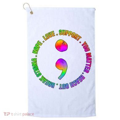 Suicide Awareness Semi Colon Support Golf Towel