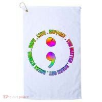 Suicide Awareness Semi Colon Support Golf Towel thumb 0