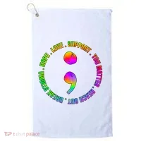 Suicide Awareness Semi Colon Support Golf Towel thumb 0