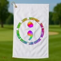 Suicide Awareness Semi Colon Support Golf Towel thumb 1