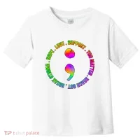 Suicide Awareness Semi Colon Support Toddler T-Shirt thumb 0