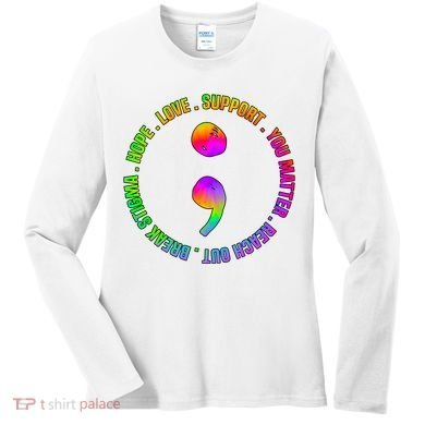 Suicide Awareness Semi Colon Support Women's Long Sleeve Shirt