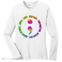 Suicide Awareness Semi Colon Support Women's Long Sleeve Shirt thumb 0