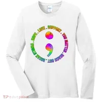 Suicide Awareness Semi Colon Support Women's Long Sleeve Shirt thumb 0
