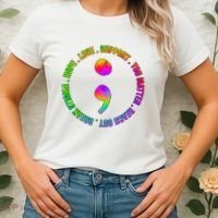 Suicide Awareness Semi Colon Support Women's T-Shirt thumb 2