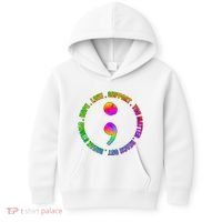 Suicide Awareness Semi Colon Support Kids Hoodie thumb 0