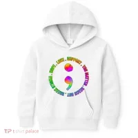 Suicide Awareness Semi Colon Support Kids Hoodie thumb 0