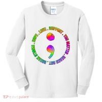 Suicide Awareness Semi Colon Support Kids Long Sleeve Shirt thumb 0