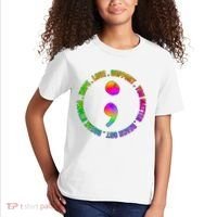 Suicide Awareness Semi Colon Support Kids T-Shirt thumb 2