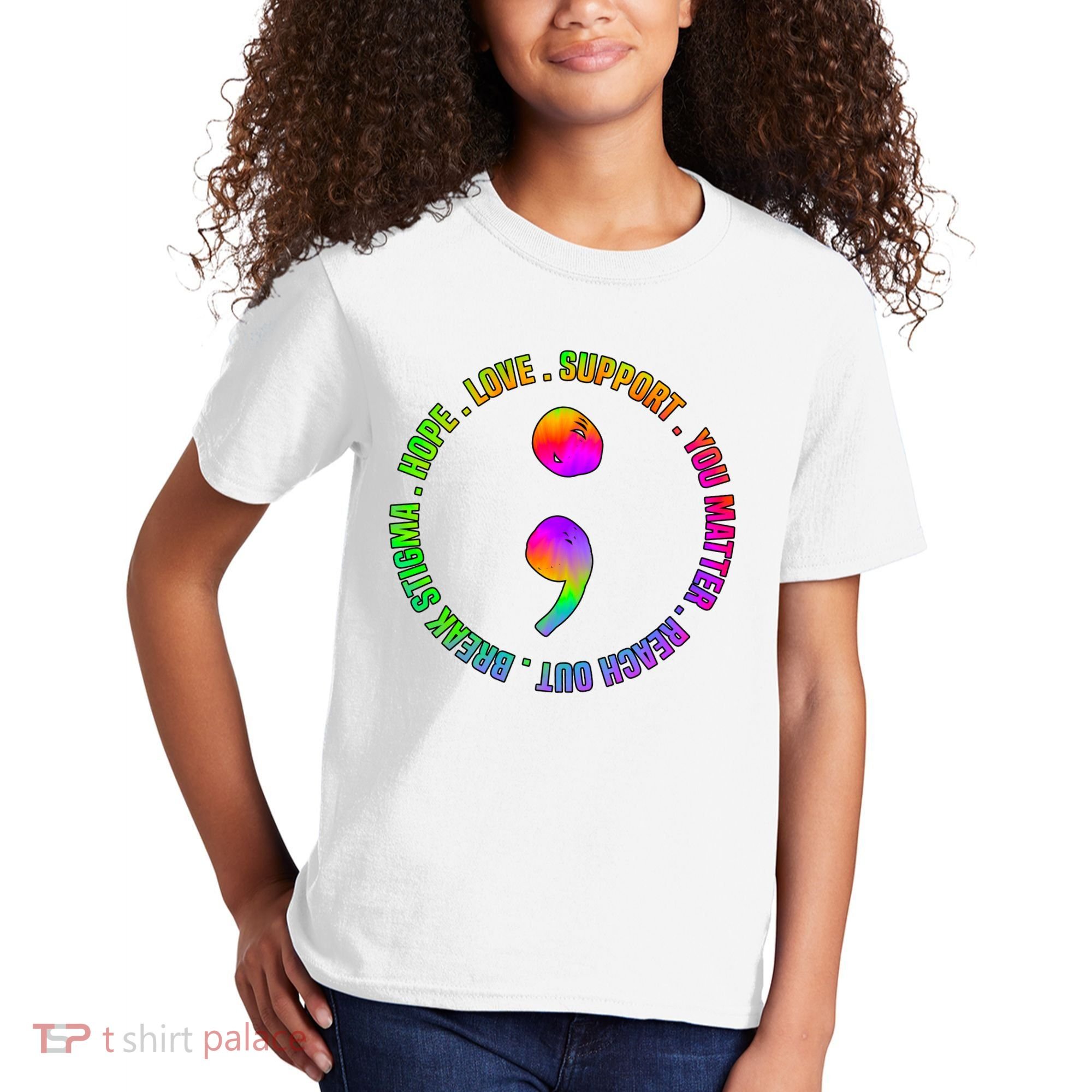 Suicide Awareness Semi Colon Support Kids T-Shirt