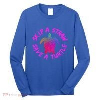 Skip A Straw Save A Turtle Funny Meme Sksksk Gift Cool Gift Long Sleeve Shirt thumb 0