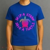 Skip A Straw Save A Turtle Funny Meme Sksksk Gift Cool Gift T-Shirt thumb 3