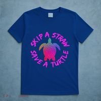 Skip A Straw Save A Turtle Funny Meme Sksksk Gift Cool Gift T-Shirt thumb 5