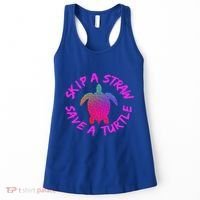 Skip A Straw Save A Turtle Funny Meme Sksksk Gift Cool Gift Women's Tank Top thumb 0