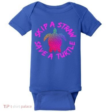 Skip A Straw Save A Turtle Funny Meme Sksksk Gift Cool Gift Baby Bodysuit