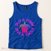 Skip A Straw Save A Turtle Funny Meme Sksksk Gift Cool Gift Tank Top thumb 2