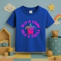 Skip A Straw Save A Turtle Funny Meme Sksksk Gift Cool Gift Toddler T-Shirt thumb 3