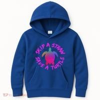 Skip A Straw Save A Turtle Funny Meme Sksksk Gift Cool Gift Kids Hoodie thumb 0