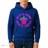 Skip A Straw Save A Turtle Funny Meme Sksksk Gift Cool Gift Kids Hoodie thumb 4