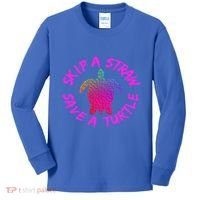 Skip A Straw Save A Turtle Funny Meme Sksksk Gift Cool Gift Kids Long Sleeve Shirt thumb 0