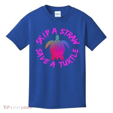 Skip A Straw Save A Turtle Funny Meme Sksksk Gift Cool Gift Kids T-Shirt
