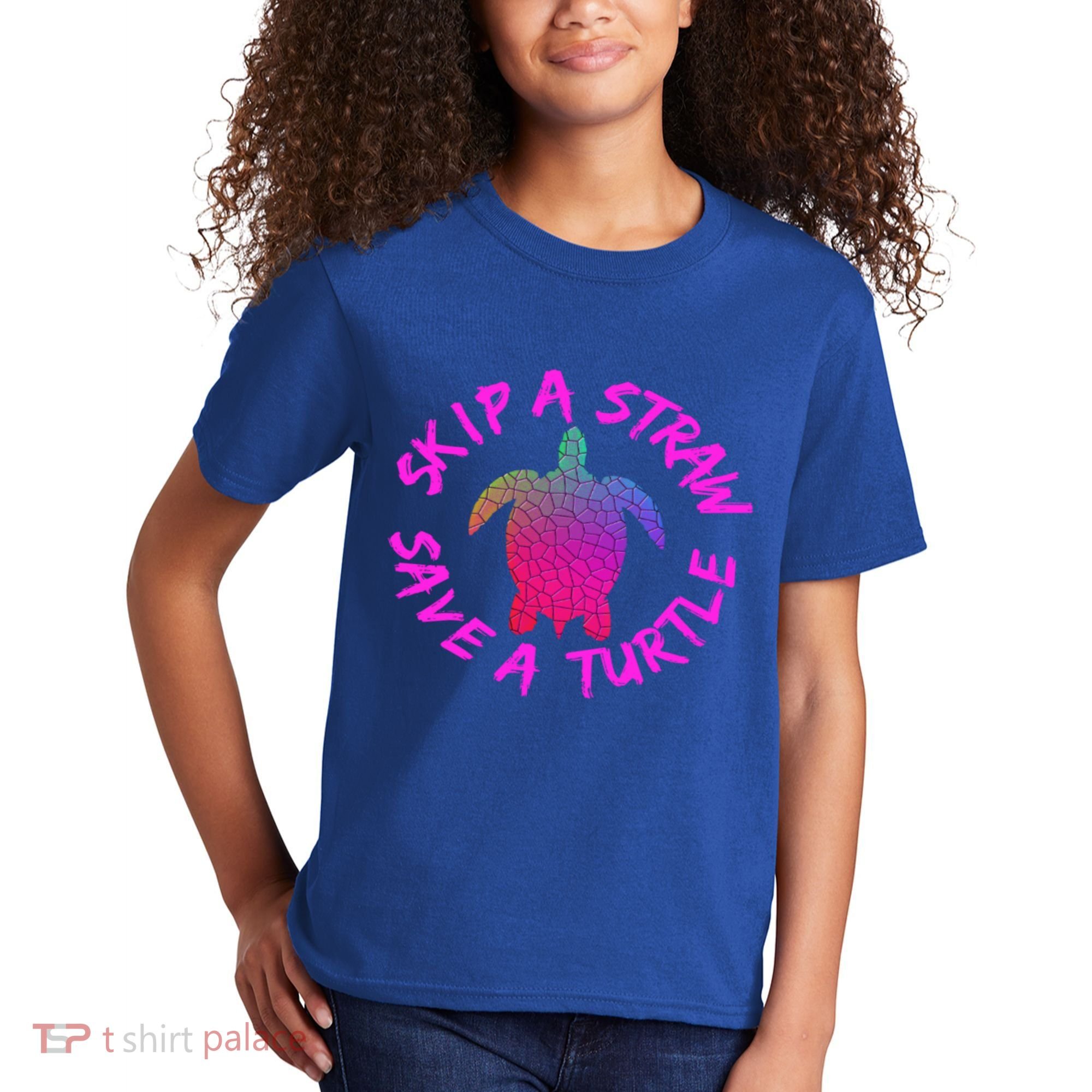 Skip A Straw Save A Turtle Funny Meme Sksksk Gift Cool Gift Kids T-Shirt
