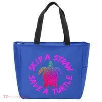 Skip A Straw Save A Turtle Funny Meme Sksksk Gift Cool Gift Tote Bag thumb 0
