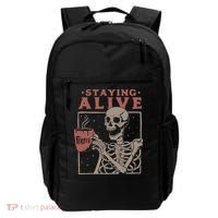 Staying Alive Skeleton Drink Coffee Funny Skeleton Skull Backpack thumb 0