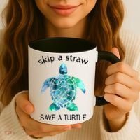 Skip A Straw Save A Turtle Ocean Animal Funny Gift Sea Turtle Gift Coffee Mug thumb 3