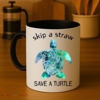 Skip A Straw Save A Turtle Ocean Animal Funny Gift Sea Turtle Gift Coffee Mug thumb 4