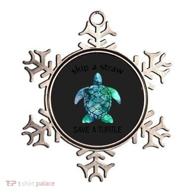 Skip A Straw Save A Turtle Ocean Animal Funny Gift Sea Turtle Gift Ornament