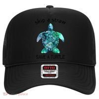 Skip A Straw Save A Turtle Ocean Animal Funny Gift Sea Turtle Gift Hat thumb 0