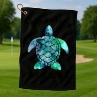 Skip A Straw Save A Turtle Ocean Animal Funny Gift Sea Turtle Gift Golf Towel thumb 1