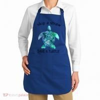 Skip A Straw Save A Turtle Ocean Animal Funny Gift Sea Turtle Gift Apron thumb 2