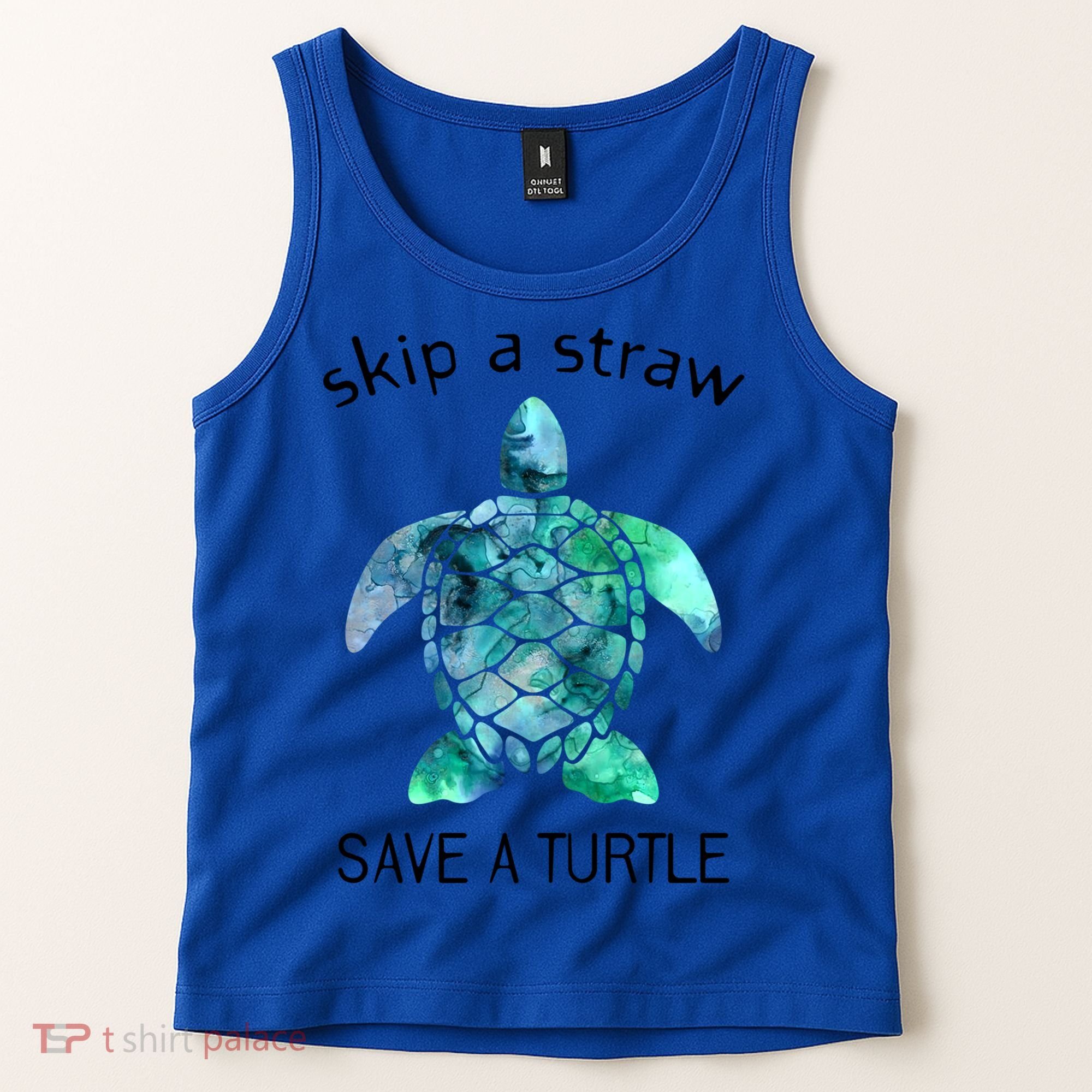 Skip A Straw Save A Turtle Ocean Animal Funny Gift Sea Turtle Gift Tank Top