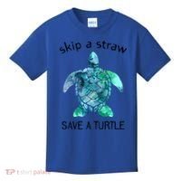 Skip A Straw Save A Turtle Ocean Animal Funny Gift Sea Turtle Gift Kids T-Shirt thumb 0